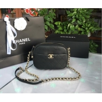 Discount Chanel camera case Lambskin & Gold-Tone Metal AS0137 black