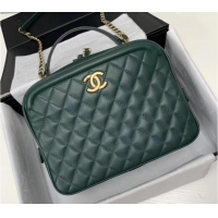 Trendy Design Chanel vanity case Calfskin & Gold-Tone Metal A57906 Green