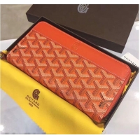 Low Cost Goyard Zipper Long Wallet 020110 Orange
