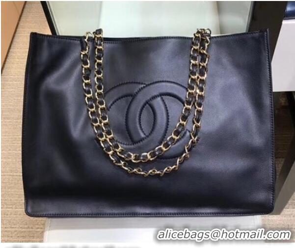 Luxury Chanel CC Logo Shopping Tote Bag A78009 Black 2018