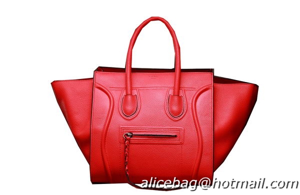 Best Cheap Celine Luggage Phantom Original Grainy Leather Bags C3341 Red