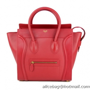 Celine Luggage Mini Bag Smooth Leather 88022 Red