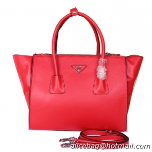 Prada Smooth Leather Tote Bags BN2619 Red