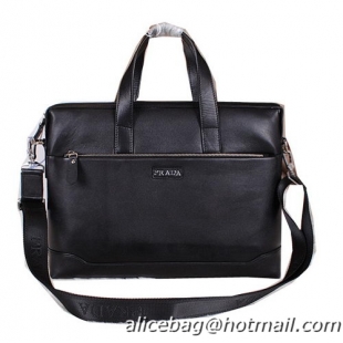 Prada Smooth Leather Briefcase P3851 Black
