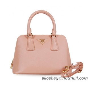 Prada Shiny Saffiano Leather Two Handle Bag BL0838 Light Pink