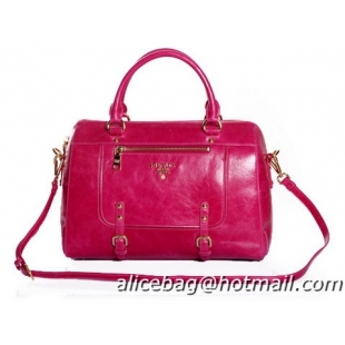 PRADA BN0828 Rose Bright Leather Tote Bag