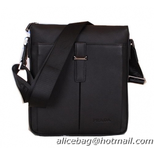 Prada Calfskin Leather Messenger Bag P80761 Black