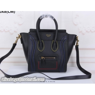 Fashion Luxury Celine Luggage Nano Tote Bag Original Leather CLY33081S Black