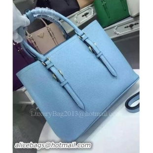 Discount Fashion Prada Saffiano Leather Tote Bags BN2821 SkyBlue