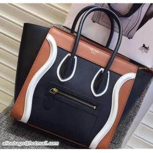 Fashion Celine Luggage Micro Tote Bag in Original Leather Black/White/Khaki/Navy Blue 703099