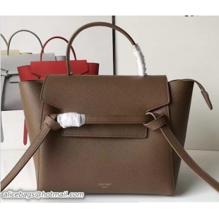 Stylish Celine Belt Tote Mini Bag in Epsom Leather 71825 Coffee