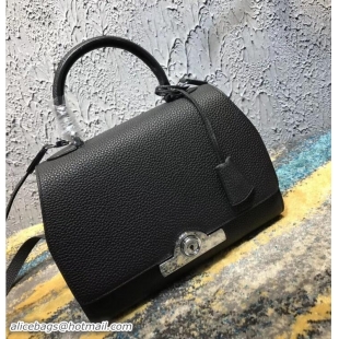 Stylish Moynat Petite Réjane Bag in Taurillon Gex Togo Leather Lobster N12012 Black 2018