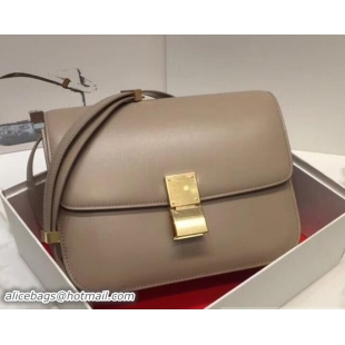 Perfect Celine Classic Box Flap Shoulder Bag 122502 Beige Grey 2018