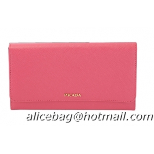 PRADA Saffiano Leather Bi-Fold Wallet 1M1311 Rose