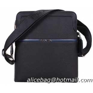 Prada Original Grainy Leather Messenger Bag P2621 Black