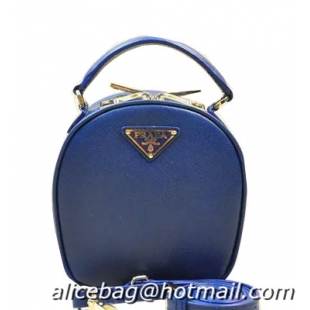 Prada Saffiano Leather Hobo Bag BL8896 Royal