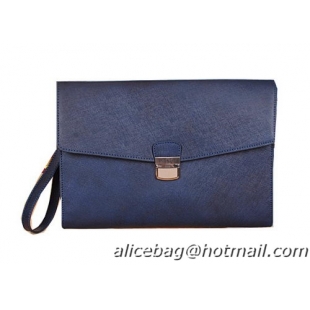 Prada Saffiano Leather Document Holder PR0201 Blue