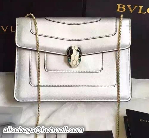 BVLGARI Shoulder Bag Calfskin Leather BG22359 Silver