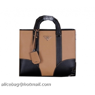 PRADA Saffiano Leather Business Briefcase P8673 Brown