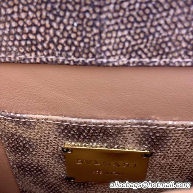 Charming BVLGARI Serpenti Forever leather flap bag 287614 grey