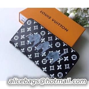 Charming Louis Vuitton Catogram Monogram Canvas Zippy Wallet M63875 Black/White