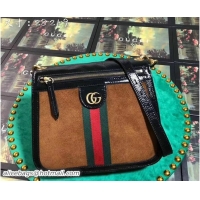 Pretty Style Gucci Leather Shoulder Bag 523658 Brown