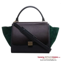 Celine Trapeze Bags Original Leather Brown&Grey&Dark Green