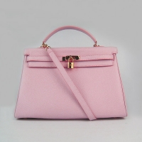 Hermes Kelly 35cm Togo Leather Bag Pink 6308 Gold Hardware