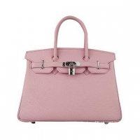 Hermes Birkin 30cm Togo Leather Bag Pink 6088 Silver