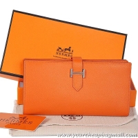 Elegant Hermes Bearn Wallet Original Smooth Leather H208 Orange