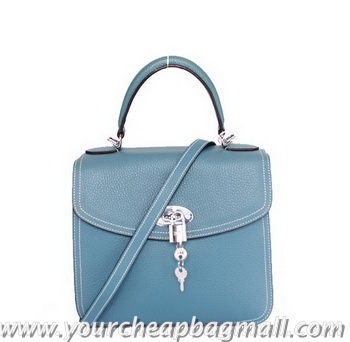 Ladies Newest Hermes Classic Mini Flap Bag H20148 Blue