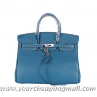 Traditional Cheap Hermes Birkin 35CM Tote Bag Clemence Leather H-35 Blue