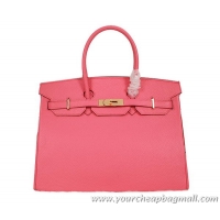 Discount Hermes Birkin 35CM Tote Bag Pink Clemence Leather H35 Gold