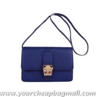 Inexpensieve Hermes Medor Dark Blue Calfskin Shoulder Bag H2816 Gold