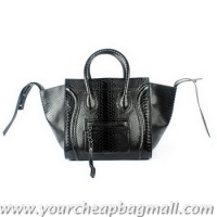 Top Design Celine Luggage Phantom Shopper Bags Snake Leather 88033 Black