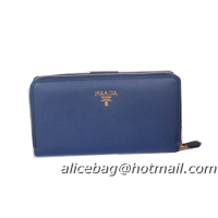 Prada Saffiano Leather Zippy Wallet 1M1348 Royal
