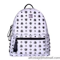 MCM Stark Studded Medium Backpack MC2089 White