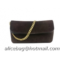 New Style Celine Gourmette Bag Suede Leather C88041 Dark Brown