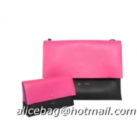 Cheap Ladies Celine All Soft in Calfskin Shoulder Bag 17218 12086 Rosy&Black