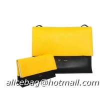 Hot Fashion Celine All Soft in Calfskin Shoulder Bag 17218 12086 Yellow&Black