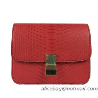 Grade Quality Celine Classic Box Small Flap Bag Snake Leather 11042 Red