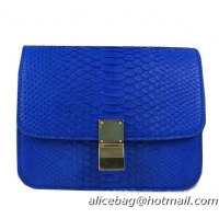 Low Price Celine Classic Box Small Flap Bag Snake Leather 11042 Blue