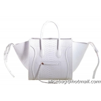 Low Price Celine Luggage Phantom Original Snake Leather Bags C3341 White