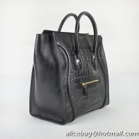 Luxury Cheap Celine Luggage Jumbo Woman Handbag 98170 Alligator Black