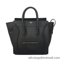 Celine Luggage Mini Boston Tote Bags Original Leather C2290 Black