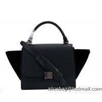 Celine mini Trapeze Bag Nubuck Leather C005 Black