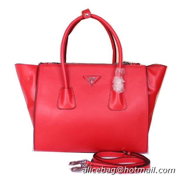 Prada Smooth Leather Tote Bags BN2619 Red