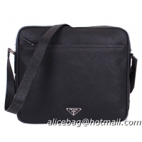 PRADA Original Saffiano Leather Messenger Bag VA3082 Black