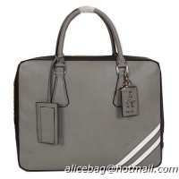 Prada Original Leather Briefcase VS305B Grey