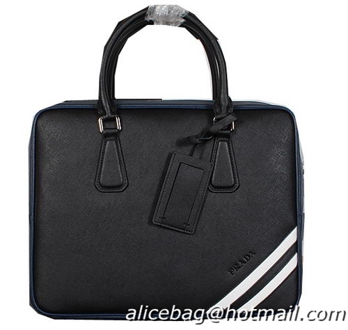 Prada Saffiano Leather Briefcase P241 Black
